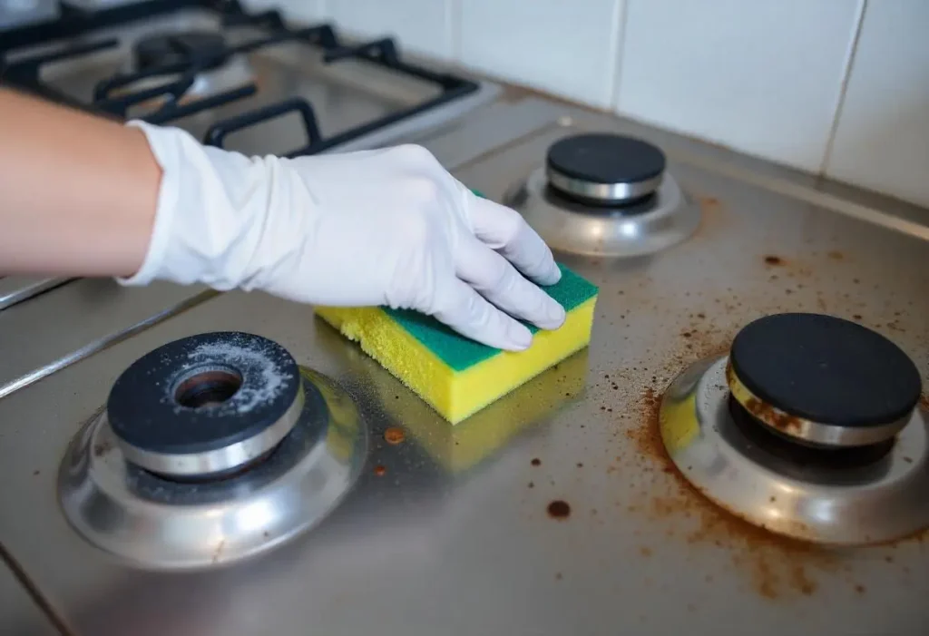 how to clean the cooktop